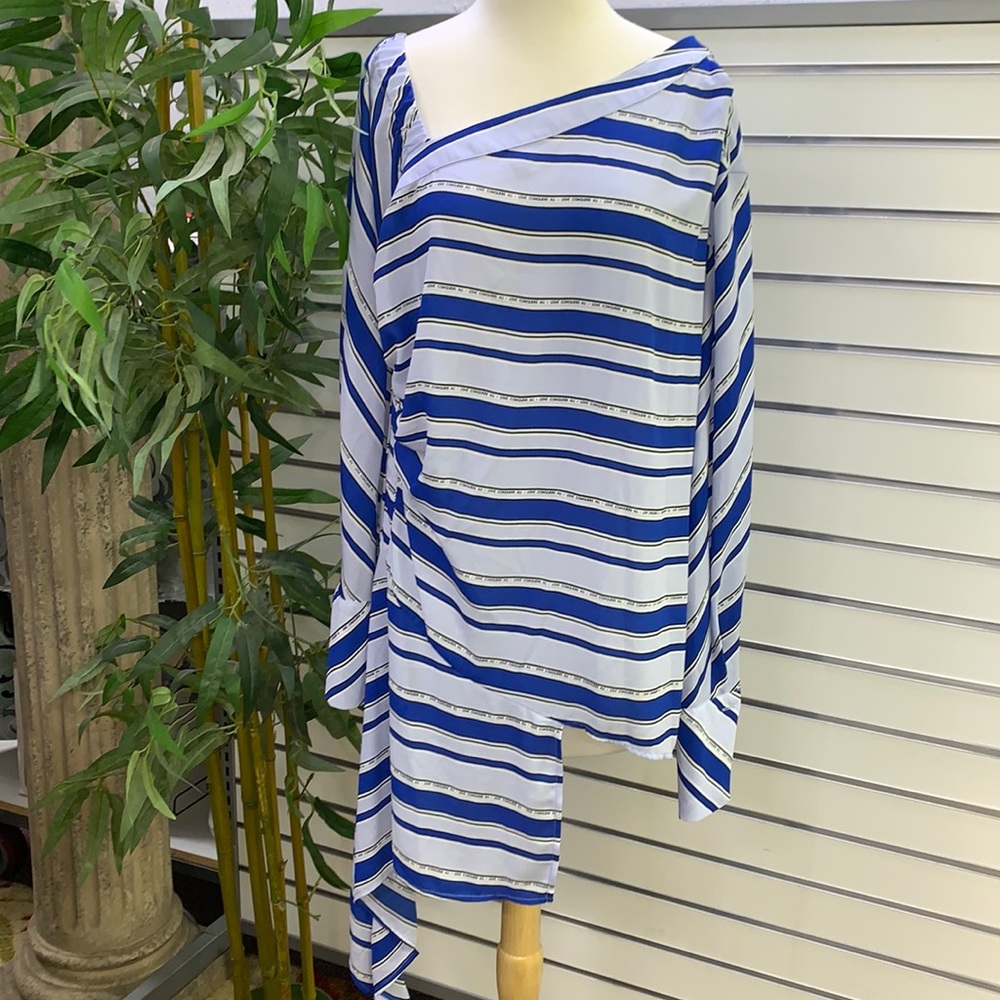 NWOT New York & Co Blue Striped Top